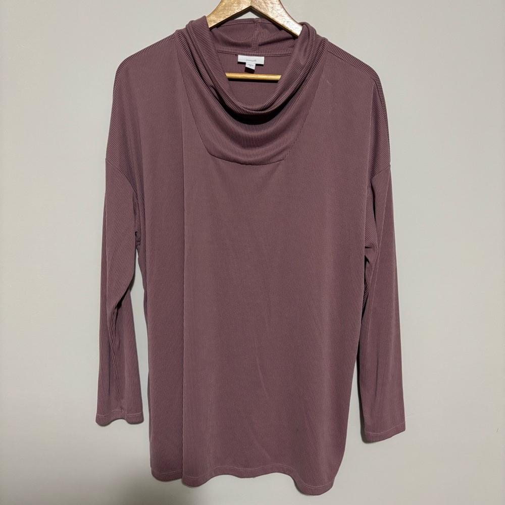 Pure Jill | Ribbed Long Sleeve | Cowl Neck Tunic Top| Mauve | Womens XL